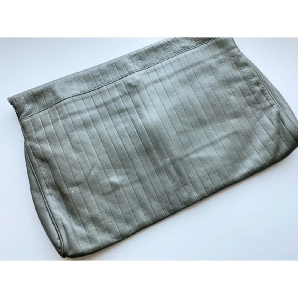 Perry Ellis • Grey Stripe Flap Handbag